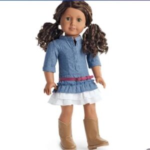 American Girl Doll 2017 Western Chambray Dress for Truly Me Dolls Retired 2019